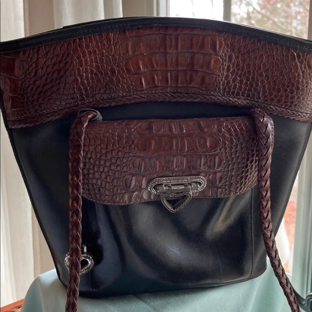 Brighton Black & Brown Leather shoulder bag